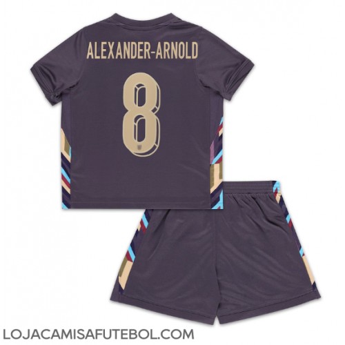 Camisa de Futebol Inglaterra Alexander-Arnold #8 Equipamento Secundário Infantil Europeu 2024 Manga Curta (+ Calças curtas)